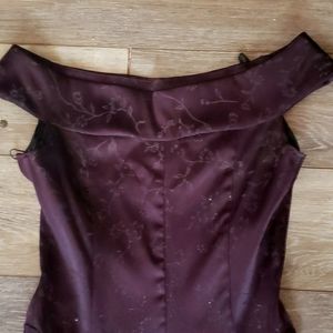 Purple off shoulder dress